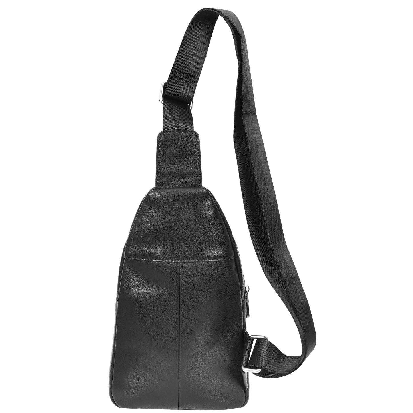 Real Leather Cross Body Chest Bag Emerson Black 1