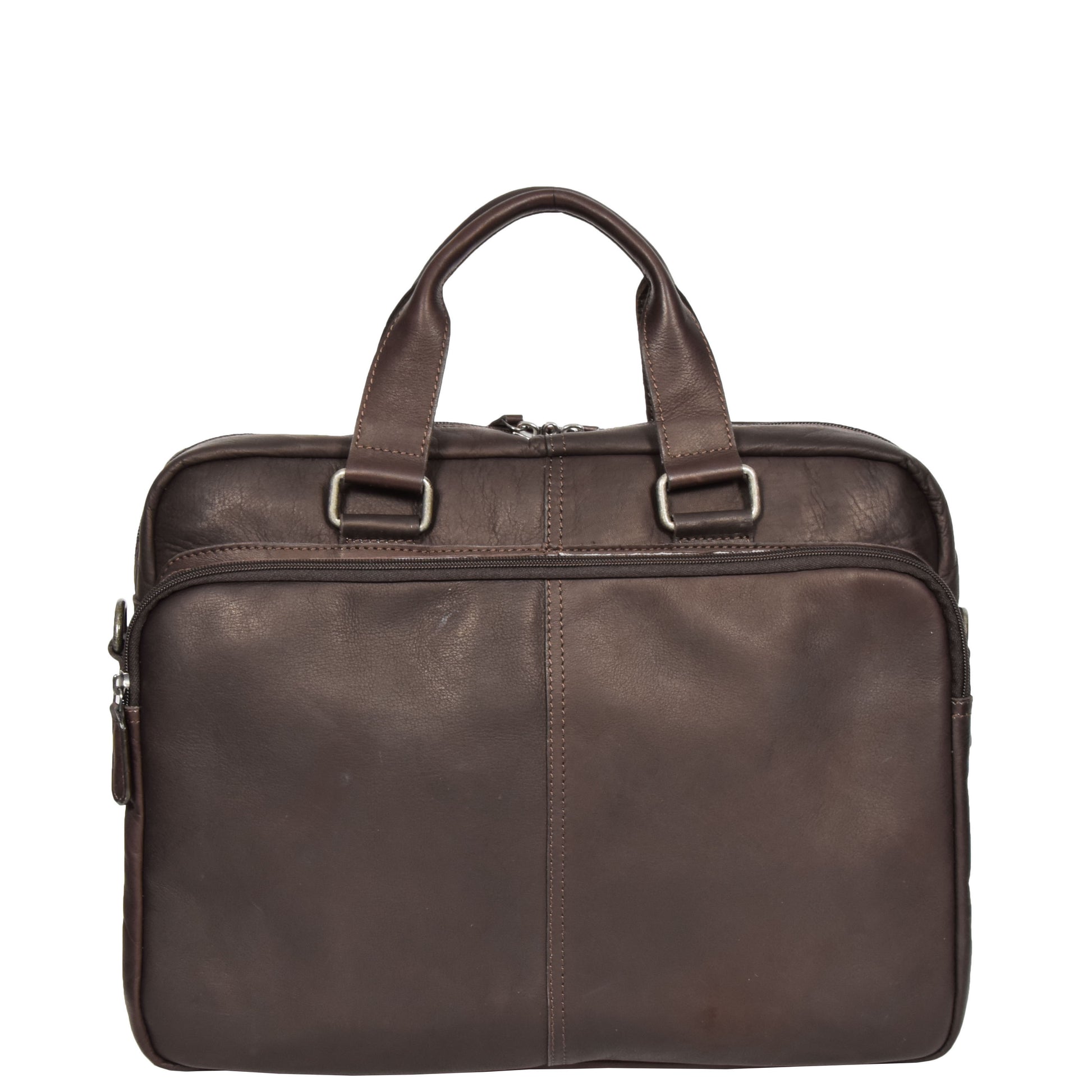 Copy of Mens Leather Laptop Organiser Briefcase HL341 Brown 2