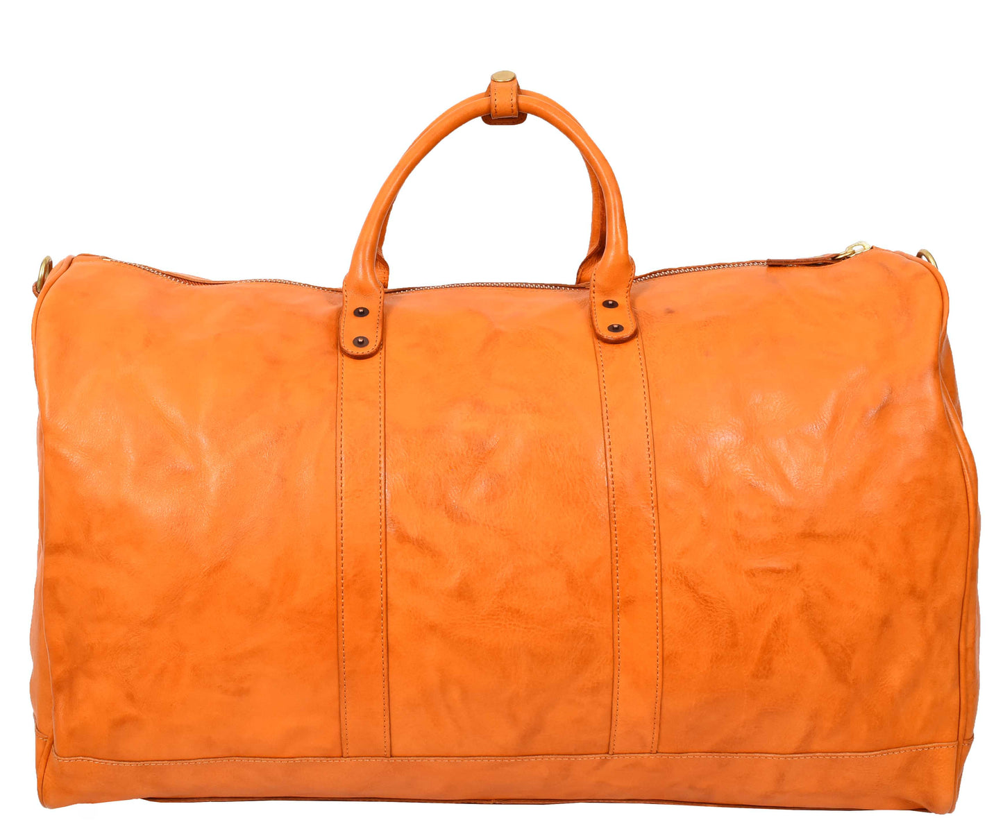 Travel Duffle Bag Genuine Vegetable Leather Large Holdall HOL712 Tan 2