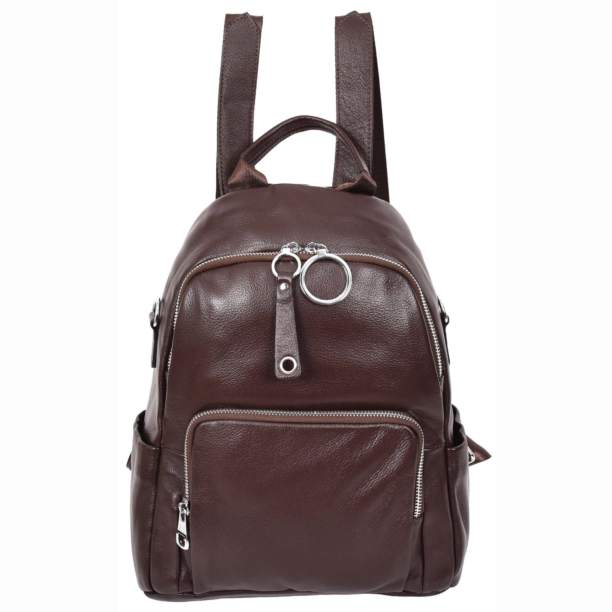 Womens Real Leather Casual Backpack Eliza Coffee 2