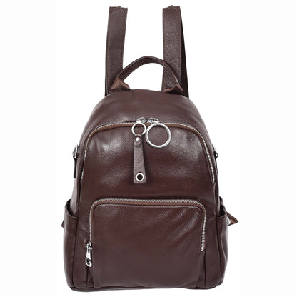 Womens Real Leather Casual Backpack Eliza Coffee 2