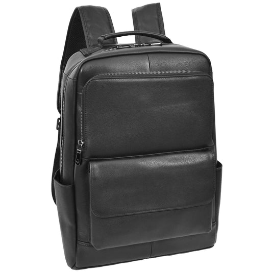 Leather Backpack Classic Laptop Rucksack Clifton Black