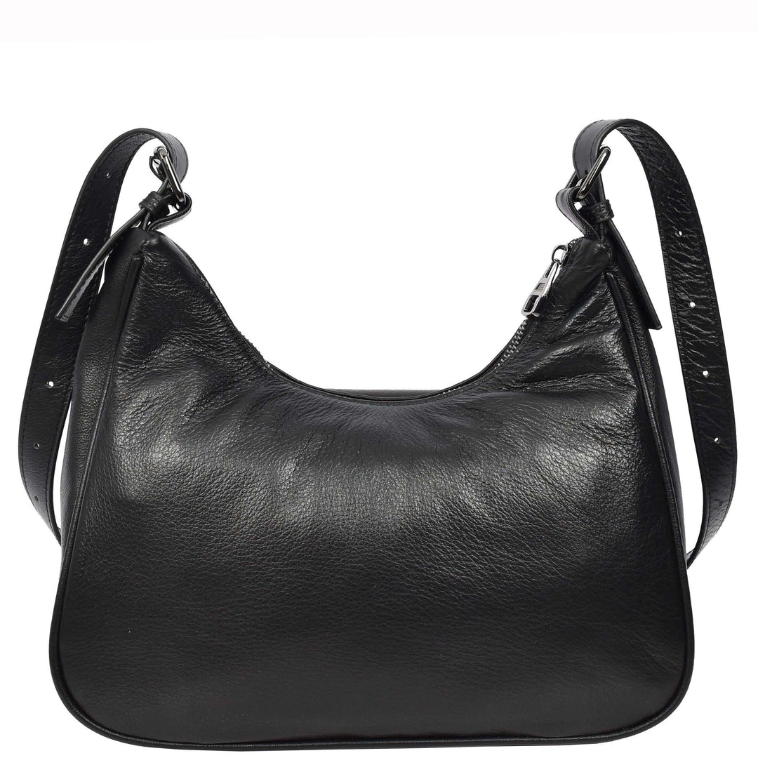 Womens Classic Genuine Leather Shoulder Bag Liora Black 2