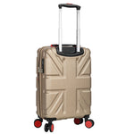 4 Wheel Spinner TSA Hard Travel Luggage Union Jack Taupe 3