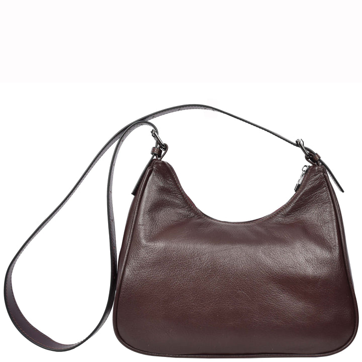 Womens Classic Genuine Leather Shoulder Bag Liora Purple 2