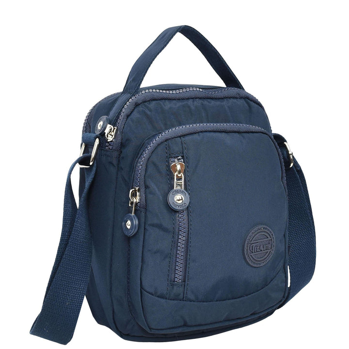 Men's Cross Body Bag Multiple Zip Compartments Lightweight Messenger Bag Shaun Navy