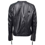 Womens Pure Leather Casual Biker Jacket Cross Zip Shelly 2