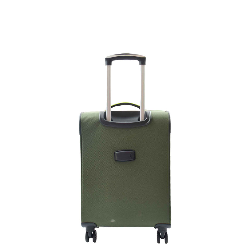 Cabin Size 4 Wheel  Hand Luggage Lightweight Soft Suitcase HL22 Green 2