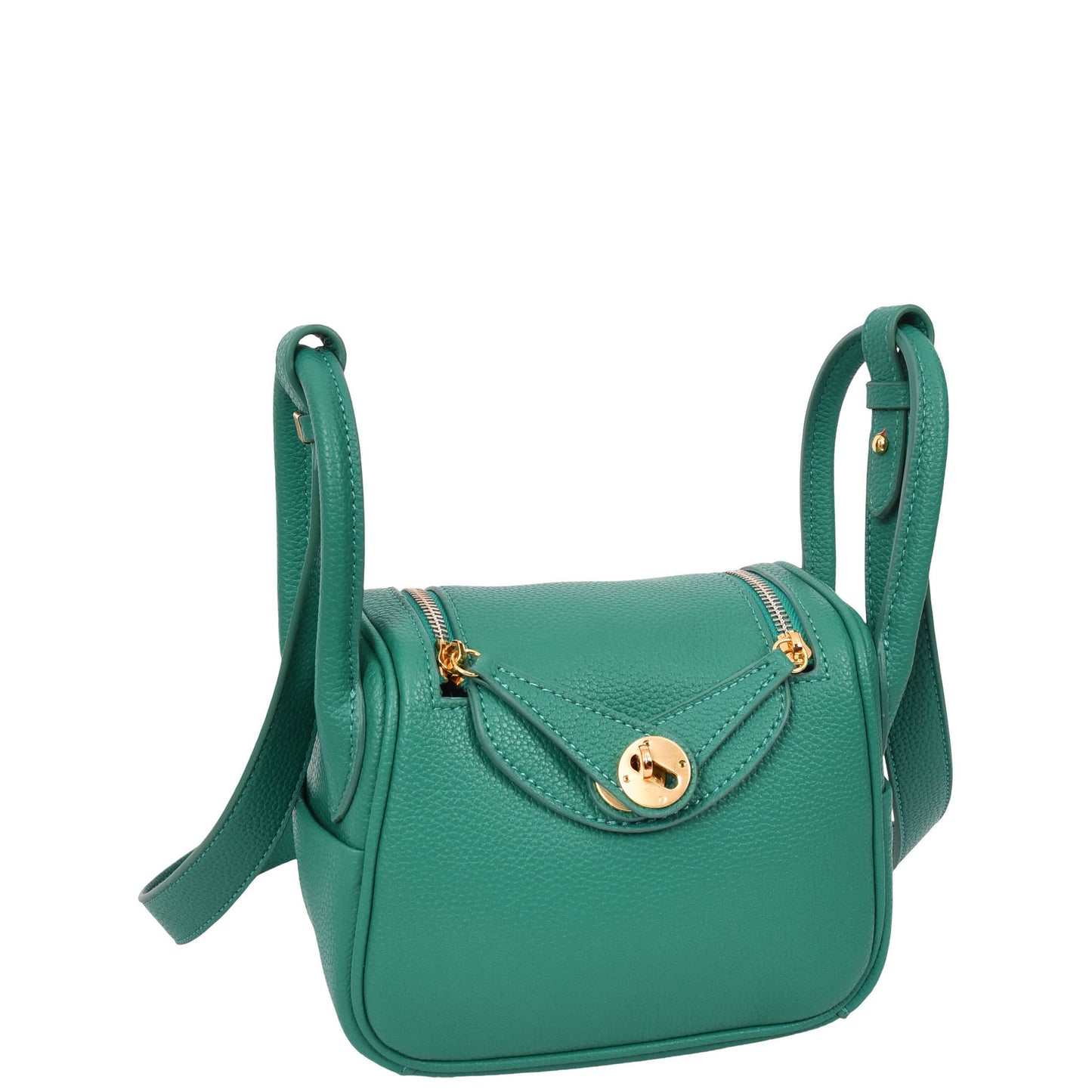 Womens Faux Leather Mini Shoulder Bag Celeste Green 2