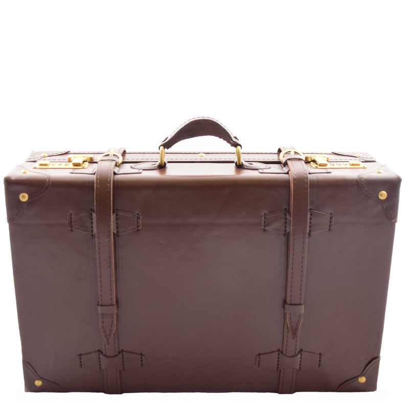 Real Leather Large Antique Travel Steamer Trunk HOL1188 Brown 2