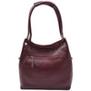 Womens Leather Suede Shoulder Bag Zip Large Burgundy Hobo Audrey 2