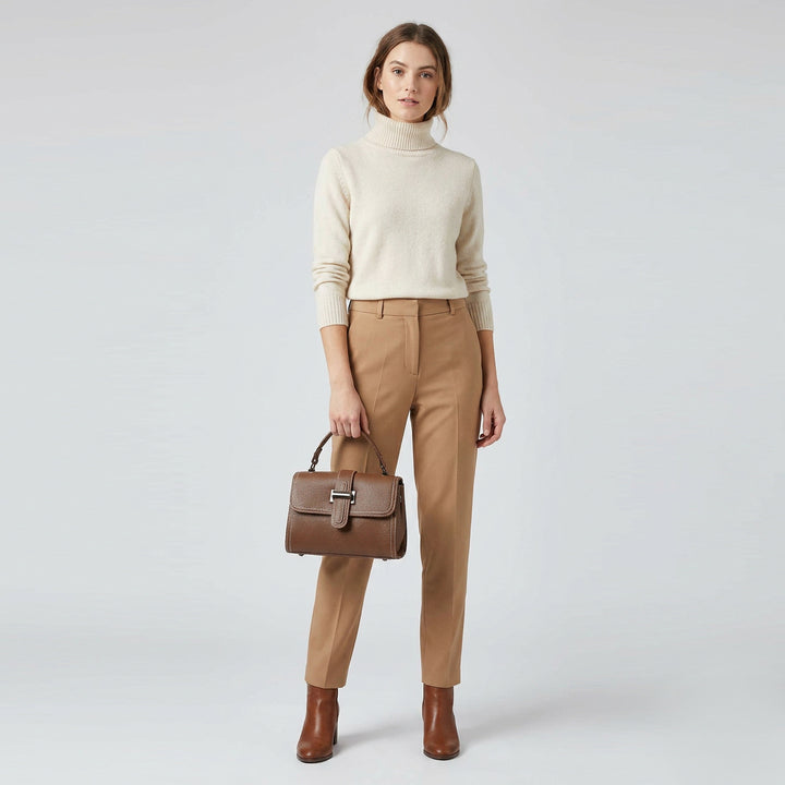 Womens Leather Shoulder Handbag Top Handle Crossbody Bag Polly Brown 2