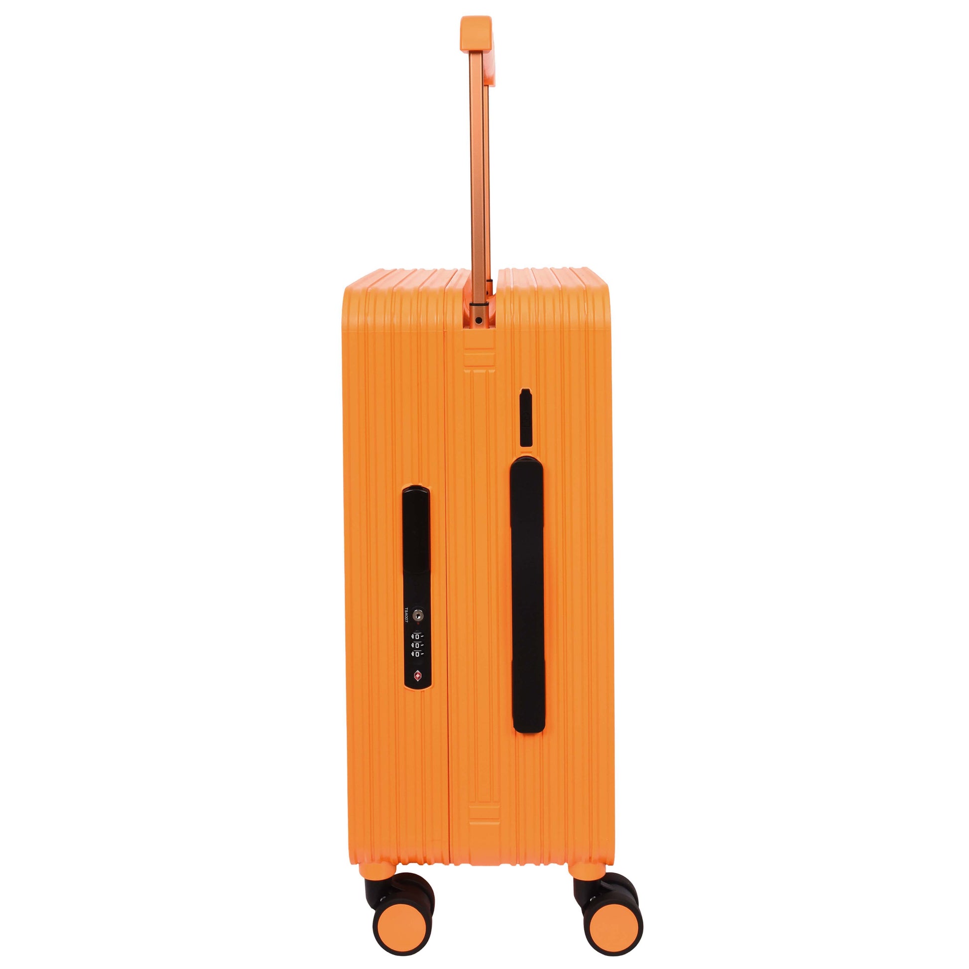 20" Cabin Size USB Port Suitcase Four Wheels Hard Shell Luggage Expedition Orange-4