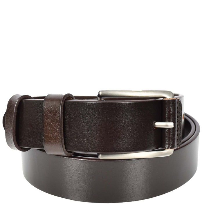 Mens Real Leather Handmade Casual Style Every Day Adjustable Daily Wear Belt Taraz Brown