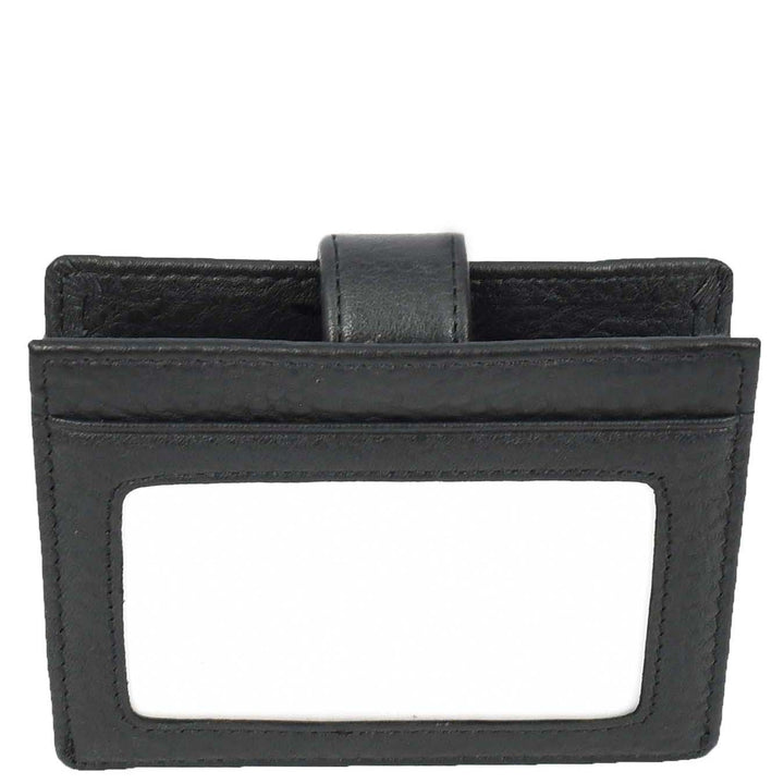 Genuine Leather Credit Card Holder Accordion Card Case Style Wallet Arosa Black-5