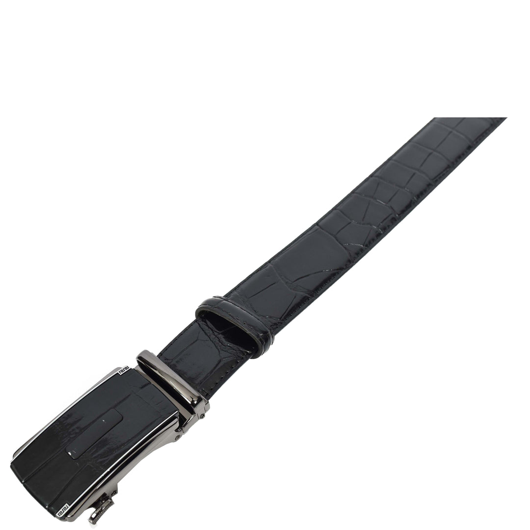 Real Leather Mens Adjustable Ratchet Buckle Belt Dress Suits Pants Every Day Wear Whistler Black