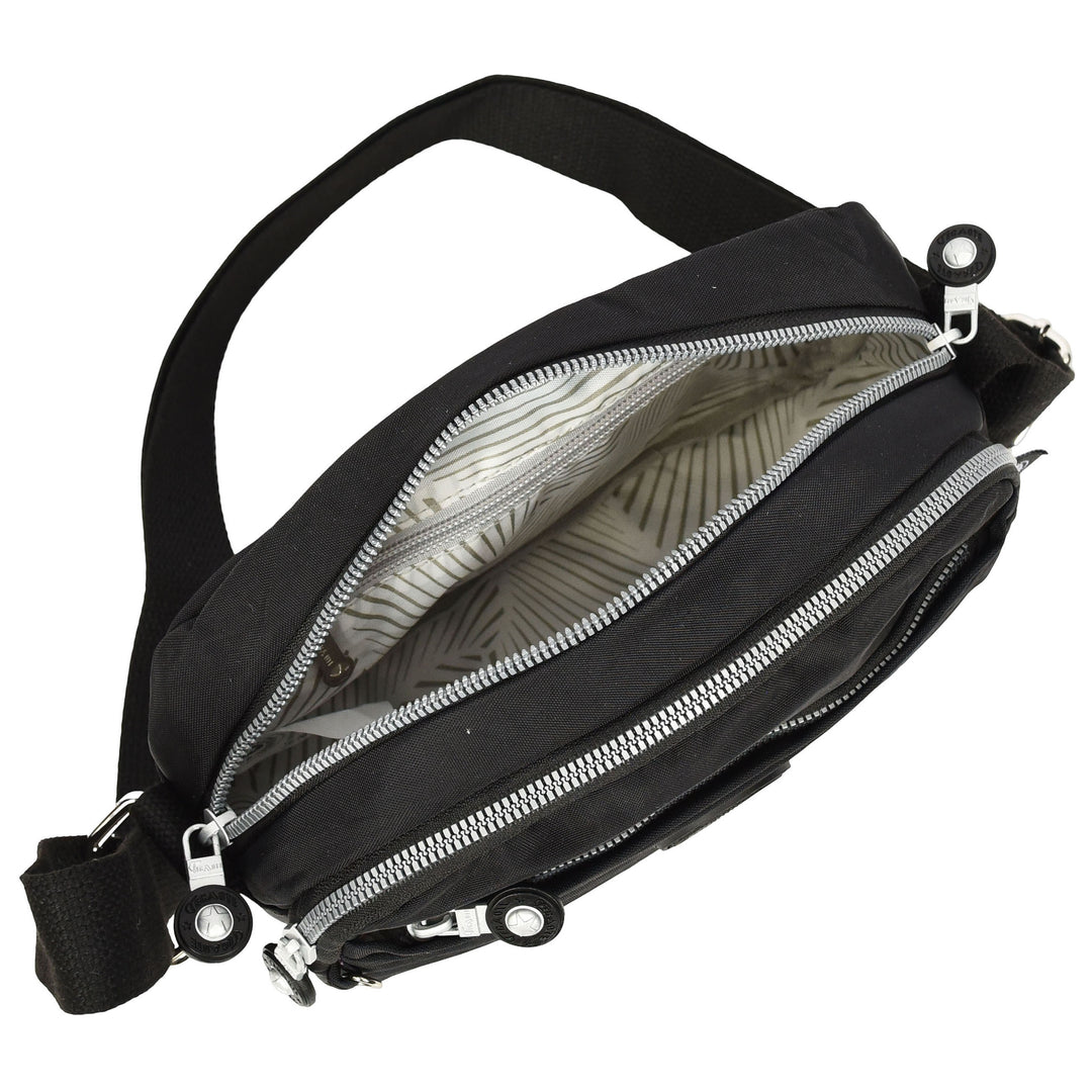 Womens Small Cross Body Bag Travel Organiser Sling Pouch Anya Black