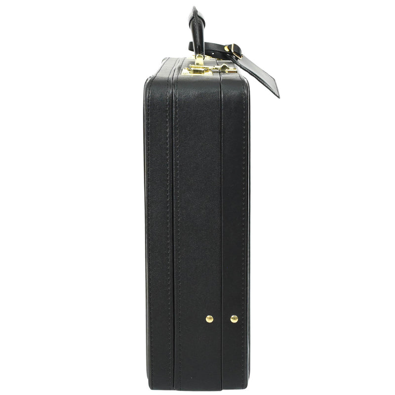 Leather Attache Classic Briefcase Grasmere Black 3
