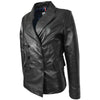 Womens Real Leather Blazer Jacket Black Double Breasted Sista 3