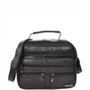 Mens Messenger Cross Body Bag Soft Leather Small Black HOL909