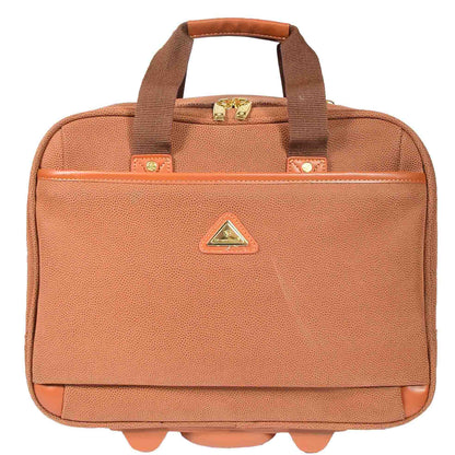 Pilot Case with Wheels Faux Suede Briefcase Style CADIZ Camel 3