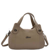 Womens Grained Leather Shoulder Bag Zip Small Size Handbag Daisy Taupe 3