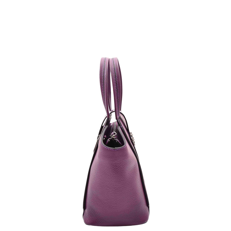 Womens Fashion Leather Handbag Adjustable Strap Bag JANE Purple 3