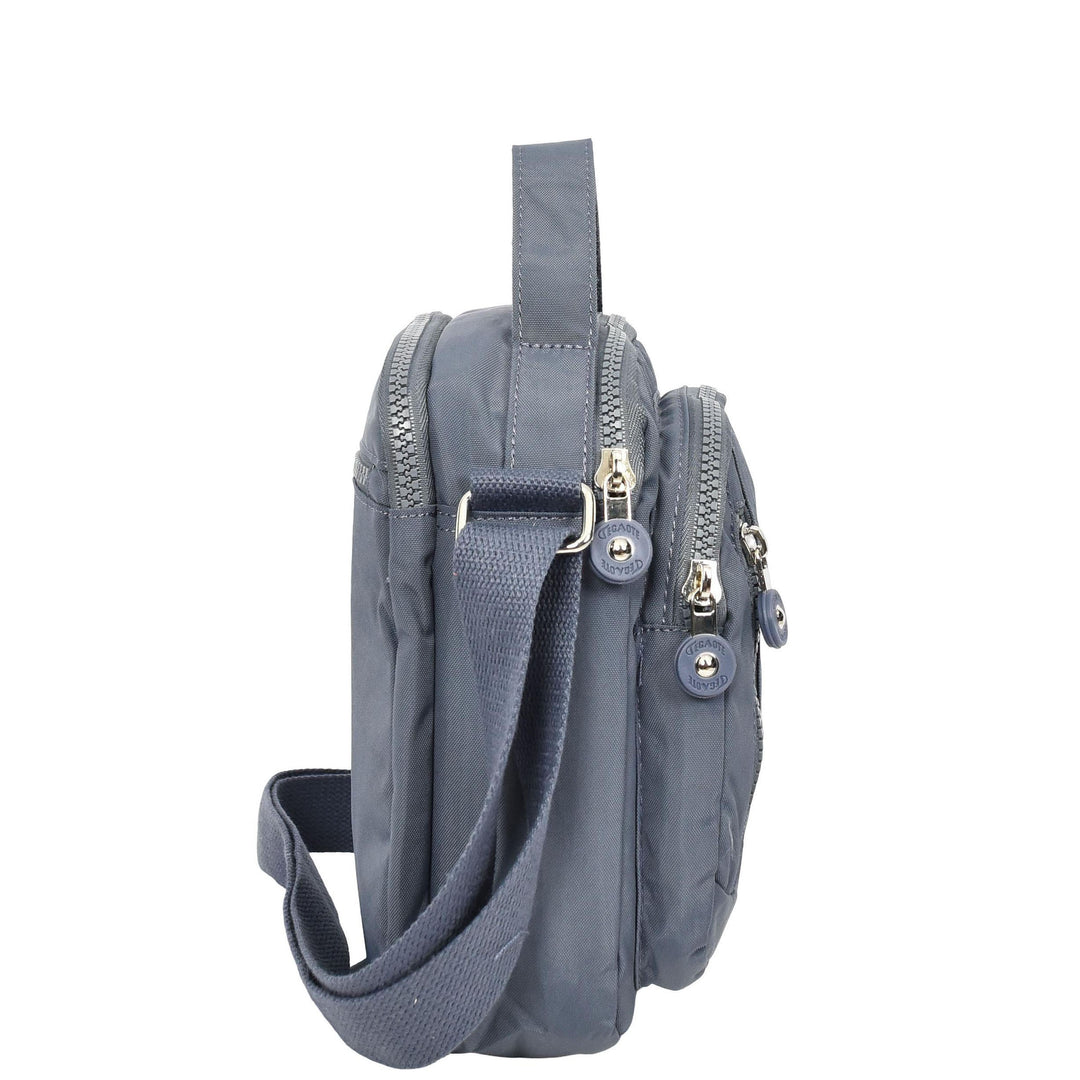 Men's Cross Body Bag Multiple Zip Compartments Lightweight Messenger Bag Shaun Blue