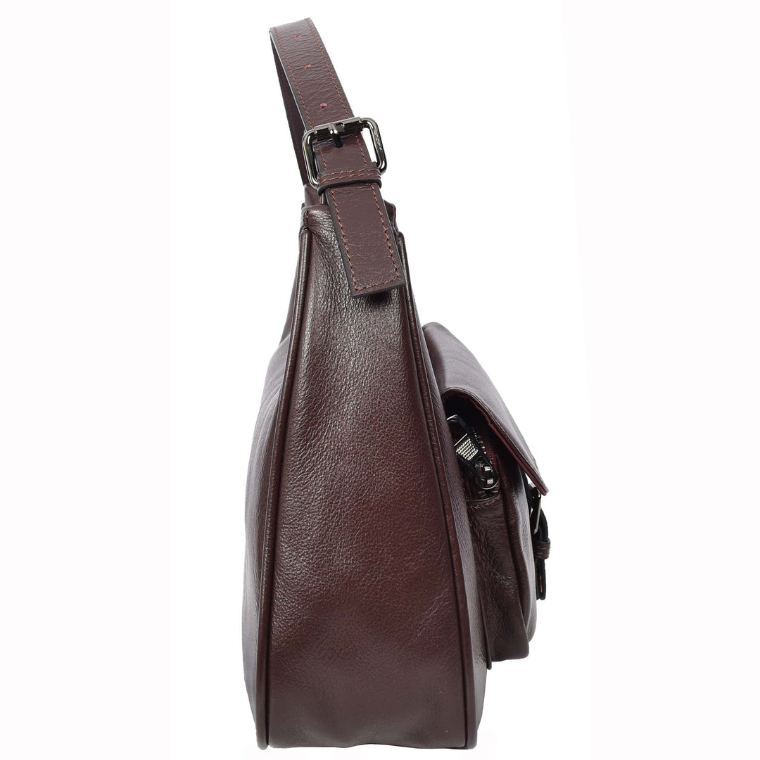 Womens Classic Genuine Leather Shoulder Bag Liora Purple 3