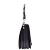 Womens Large Satchel Cross Body Leather Bag Zip Strap ALICIA Black 3