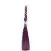 Womens Leather Twist Handle Strap Zip Cross Body Bag SARAH Purple 3