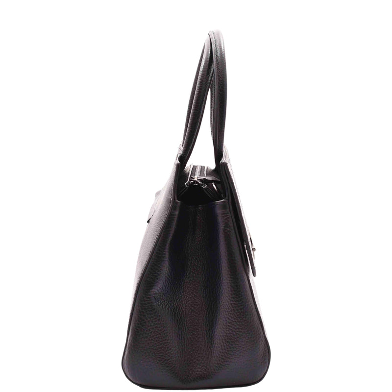 Womens Real Leather Croc Print Handbag Long Strap CAROL Black 3