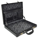 Slim Line Attache Case Black Briefcase Organiser Apex 3