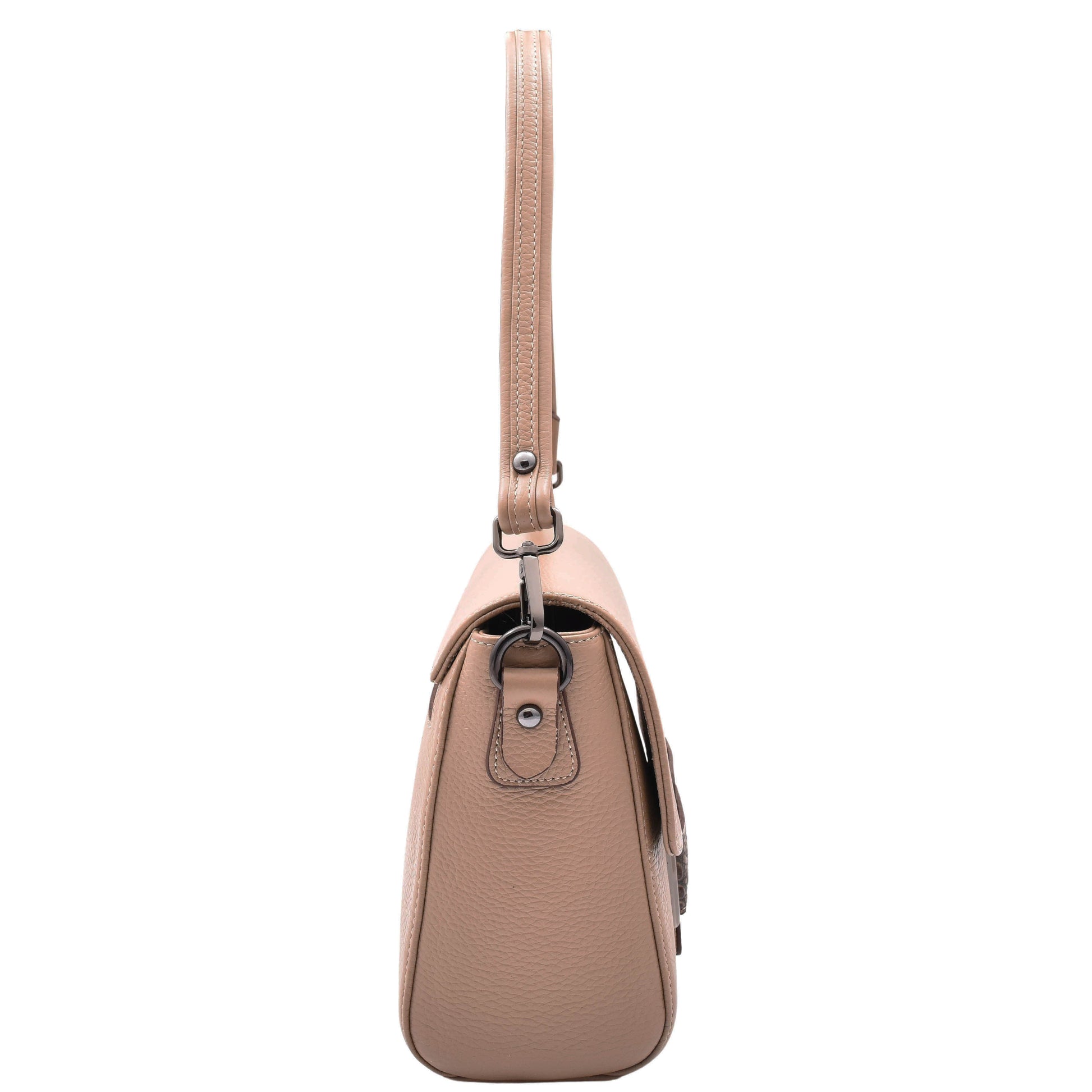 Womens Cross Body Messenger Bag Adjustable Shoulder Strap LINDA Taupe 3