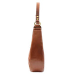 Womens Classic Leather Shoulder Hobo Bag Bruges Cognac 3