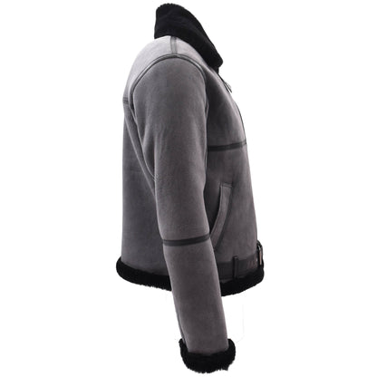 Original RAF Flying Sheepskin Jacket Tyler Grey Black Shearling 3