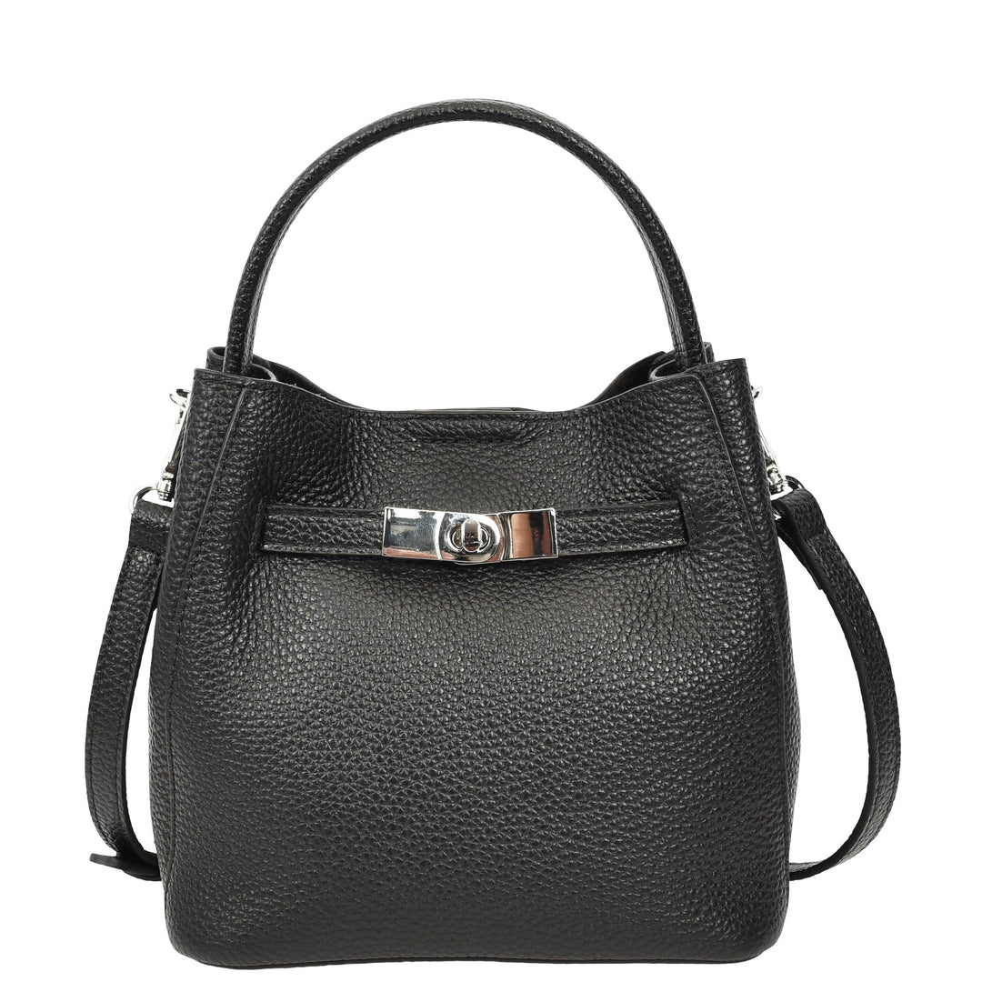 Women’s Small Handbag with Detachable Strap & Removable Zip Pouch Stacey Black 9