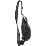 Real Leather Cross Body Chest Bag Phoenix Black 3