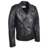 Mens Leather Brando Biker Jacket Cross Zip Daylen Black 3