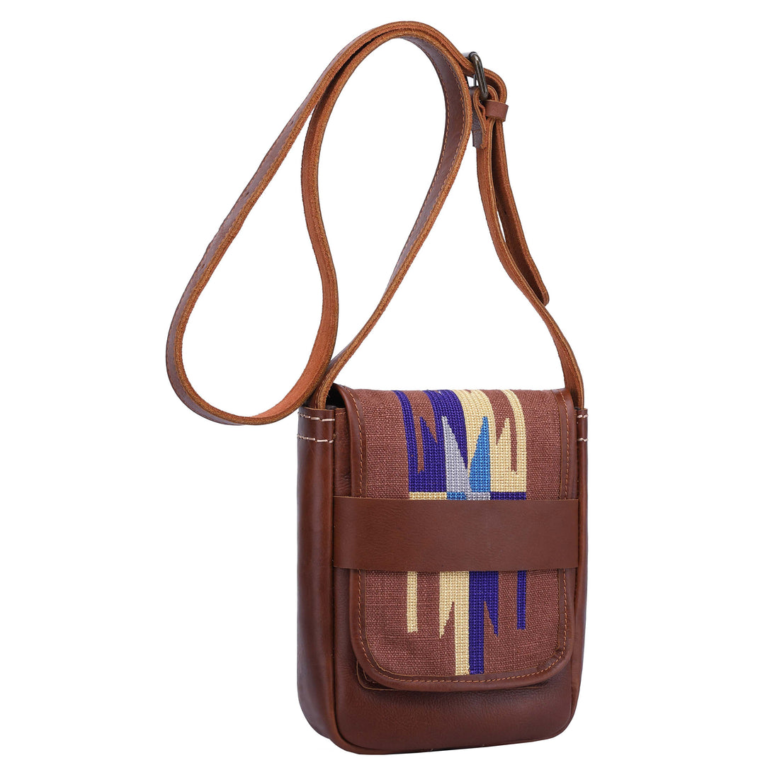 Womens Real Leather Small Sling Cross Body Bag Pouch H8008 Tan 4