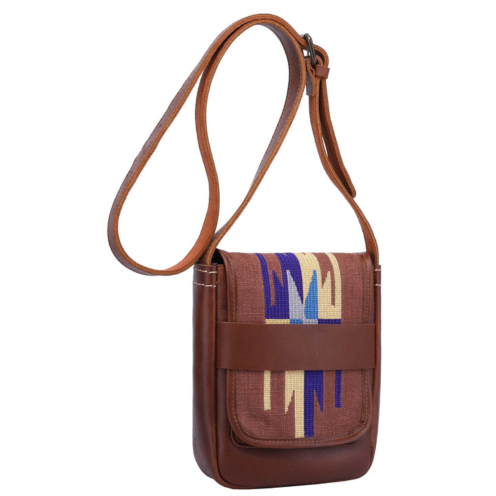 Womens Real Leather Small Sling Cross Body Bag Pouch H8008 Tan 4