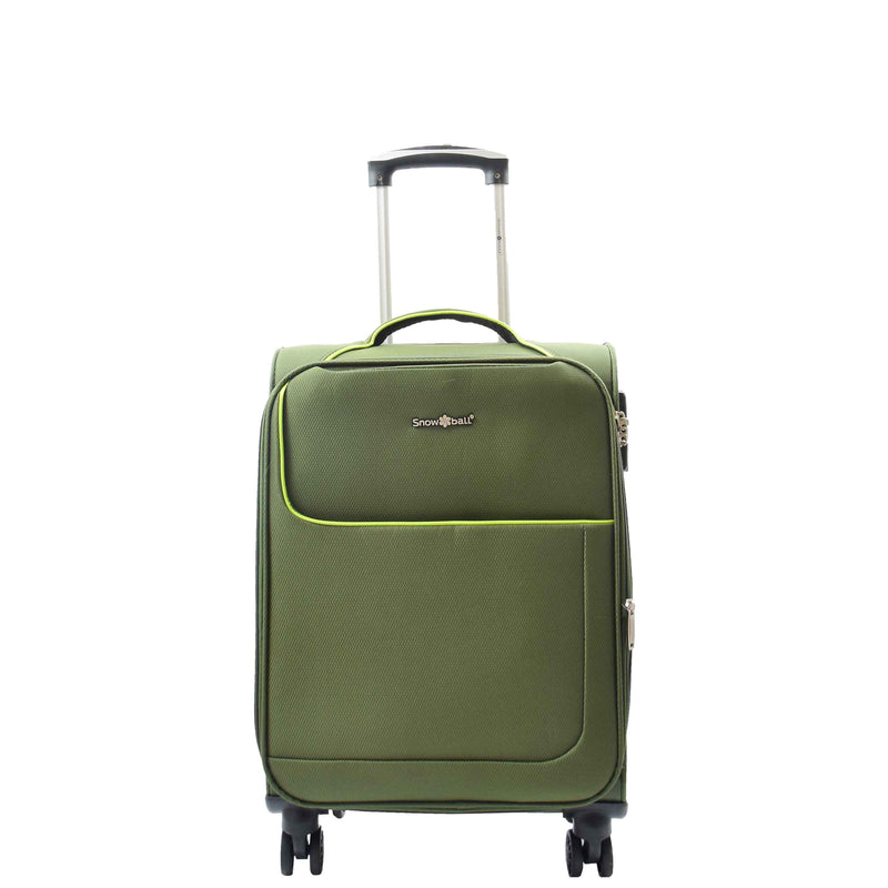 Cabin Size 4 Wheel  Hand Luggage Lightweight Soft Suitcase HL22 Green 3