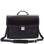 Real Leather Business Briefcase for Men Executive Bag HENRY Black 3
