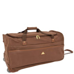 Faux Leather Large Size Wheeled Holdall H070 Tan 3