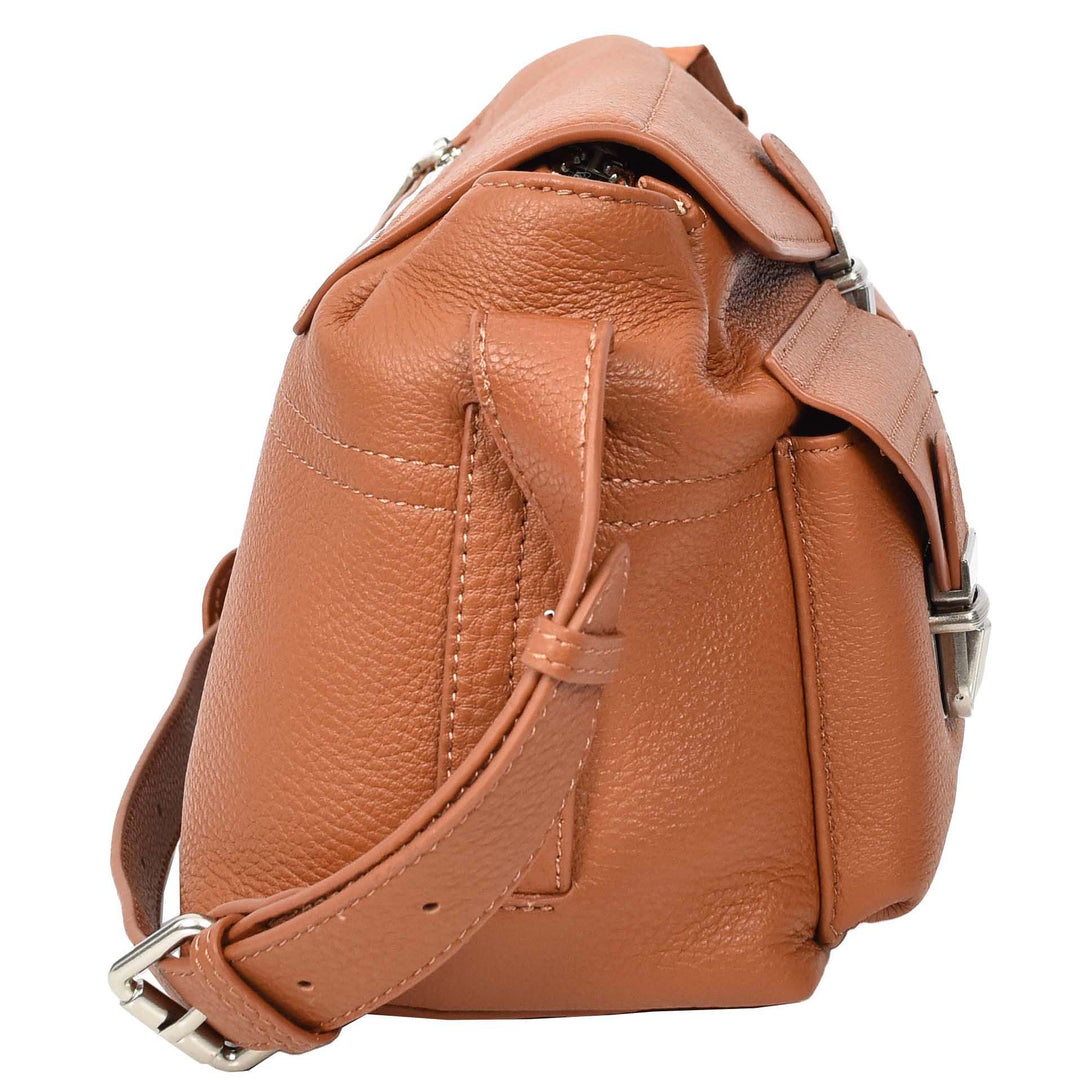 Women's Real Leather Satchel Shoulder Bag Adjustable Strap Renee Tan 3