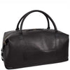 Leather Holdall Weekend Duffle Bag Travel Carry on Black Volos 3