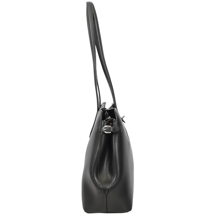 Womens Leather Tote Bag Elegant Shoulder Handbag Ilara Black 3