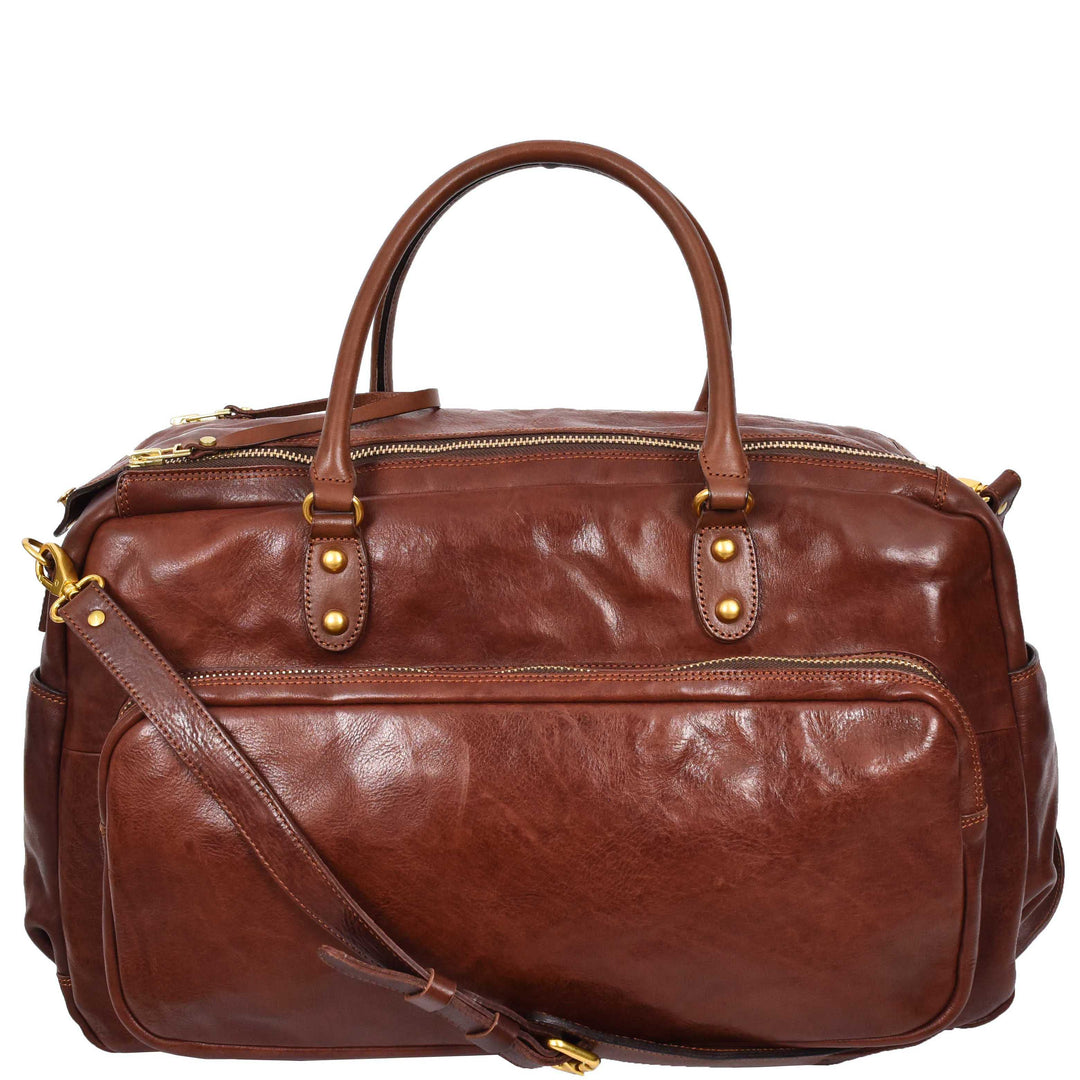 Genuine Leather Large Size Holdall Travel Duffle Bag HOL716 3