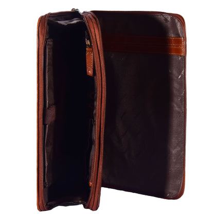 Real Leather Portfolio Case A4 Document Holder Cookbury Chestnut 3