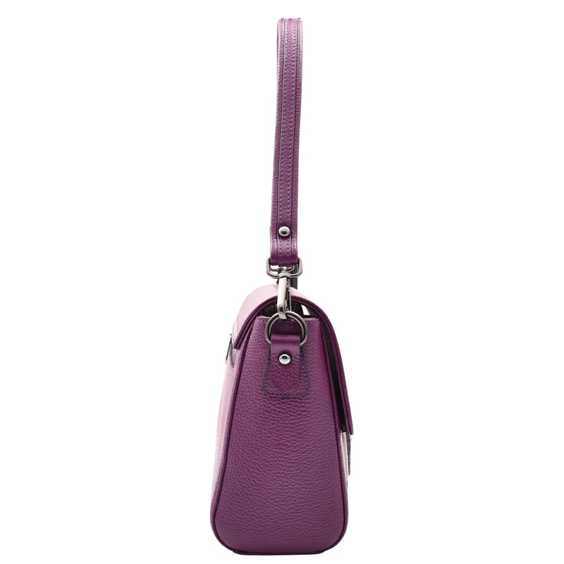 Womens Cross Body Messenger Bag Adjustable Shoulder Strap LINDA Purple 3